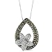 14K White Gold 1.00 Carat White and Champagne Diamond Pendant