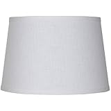 White Linen Drum Lamp Shade 10x12x8 (Spider)