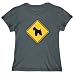 T-Shirt Womens Dark Silver " SIGN Soft Coated Wheaten Terrier " - CROSSING SIGN Dogs