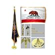 California 4ft x 6ft Flag telescoping Flagpole Base and Tassel