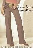 LAURA SCOTT Damen Hose mit Bügelfalte Hüfthose Kaffee-braun