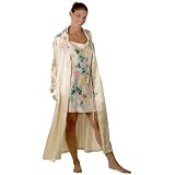 Exquisite Chemise & Robe Set -- Spring Bouquet -- 100% Silk with Hand Painted Art