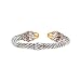14K Yellow Gold and Sterling Silver Amethyst Cuff