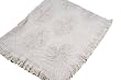Natural Cream Fleur de Lis Afghan Throw Blanket 48" x 60"