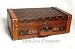 13.25 in w x 8.1 in d x 4.6 in ht, Wood Leather Embossed Wine Holder, Treasure Chest