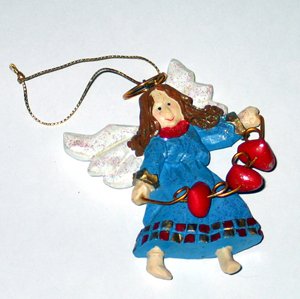 Christmas Tree Ornament Frosted Angel 1999 Vintage Seasonal Holiday Figurine