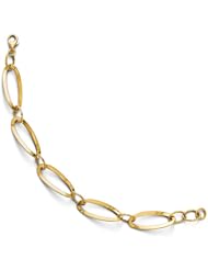 Leslies 14k Polished & Textured Fancy Link Bracelet Length 7.5"