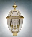 Outdoor Post Head in Polished Brass, Beveled GL