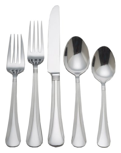 Reed & Barton Woodrow 80-Piece 18/0 Stainless Steel Flatware Set, Service for 12