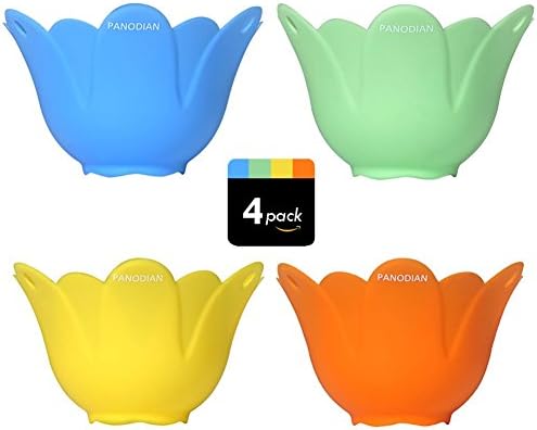 Panodian Silicone Egg Poacher 4 Pack Egg Cups Cookware Microwave Egg Cooker or Egg Boiler Easy Clean Eco-friendly and Temperature Resistant