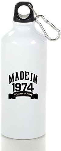 Made In 1974 42 Years Of Being 42th Birthday White Sport Water Bottle Aluminum 400ml