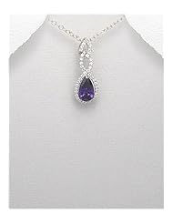 CZ Pendant Necklace In 92.5 Sterling Silver