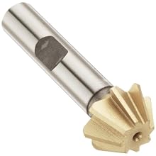 Niagara Cutter CH126 Single Angle Shank Type Chamfering Cutter, High Speed Steel, Uncoated (Bright), Weldon Shank, 60 Degree Angle, 1" Cutter Diameter, 10 Tooth, 7/16" Width