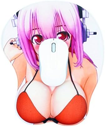 CANDACELL®Anime Game Girl 3D Big Breast Cosplay Sexy Beauty tangible Feel real Mass lovers Silicone Wrist Rest Mouse Pad (015)
