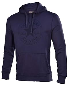 Converse Men's Patch Logo LS Hoodie Sweater-Navy-XL