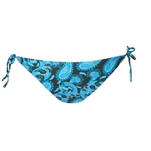 Buy 99 Degrees Side Tie Bikini Swim Bottom Turqoise Paisley Large by 99 degrees