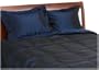 Aeolus Down Faux Silk Full/Queen 3-Piece Down Comforter Set, Blue