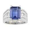 14K White Gold Sapphire and Diamond Ring