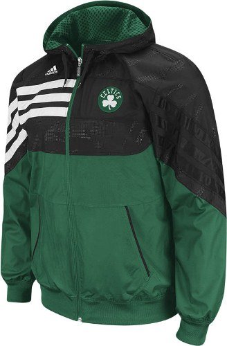 Boston Celtics Adidas Pre-Game On Court Full Zip Hooded Sweatshirt