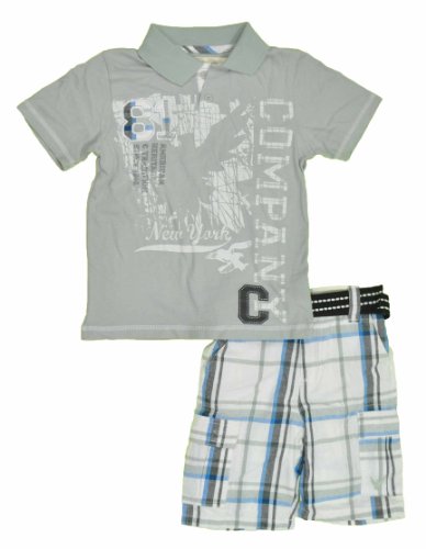  Company 81 "Sterling Silver & Colorful Plaid" Toddler Boys 2Pc Short Set