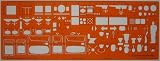 Architectural Design Sanitary Bathroom Fittings Architect Drawing Drafting Symbols Template Stencil 1:50