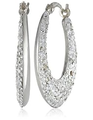 Sterling Silver Crystal Hoop Earrings