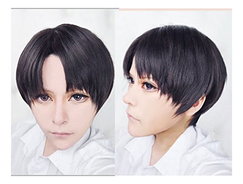 Kadiya 35cm Short Straight Attack on Titan Levi Rivaille Anime Fans Cosplay Wig