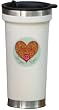Natural Life TMUG003 7-Inch by 3-1/2-Inch by 3-1/2-Inch Travel Mug, 1- Pack, White with Red Heart