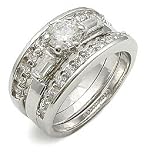 Triple Stackable CZ Wedding Sets