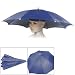 Hands Free Fishing Beach Umbrella Cap Headwear Navy Blue