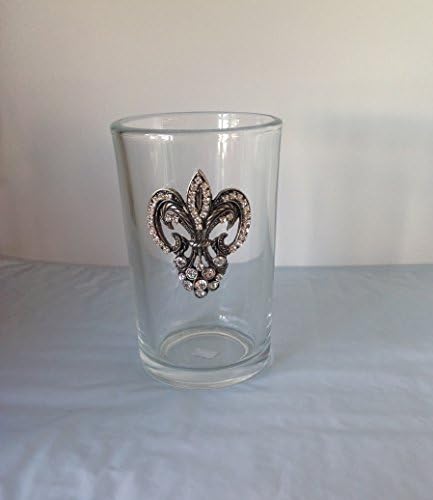 Lux Silver Fleur De Lis Brush Holder