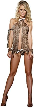Dreamgirl Leopard Print Halter Flyaway w Thong Sexy Womens Dreamgirl Lingerie
