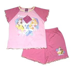 Kids/Childrens Disney Princess Pink Pyjamas Night Wear (short sleeve)