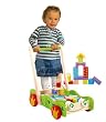 wooden trolley with bricks