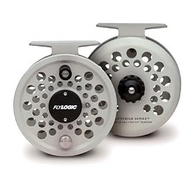 Fly Logic Premium Series Fly Fishing Fly Reel FLP345/P 3 - 4 - 5 Line Weight Aluminum Disc Drag Flyreel With Pouch - Platinum Color