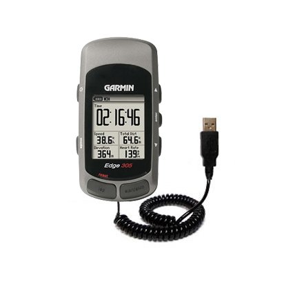 Coiled Power Hot Sync and Charge USB Data Cable w/ Tip Exchange for the Garmin Edge 305 - Gomadic Brand