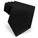 Poly Black Extra Long Tie by Neckties Solids - Black Polyester