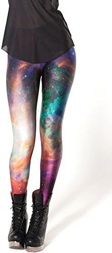 Woman Galaxy Rainbow Leggings Space Printed Pants Plus Size