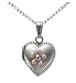 Sterling Silver Children's Pink Flower Heart Locket, 13