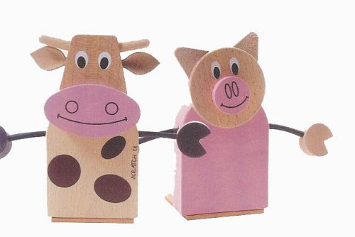 Childrens Toyshop  Toys : Cow and Pig bookends