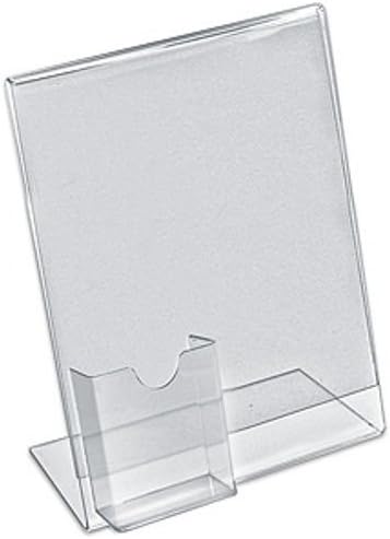 10-Piece 8.5" W & 11" H L-Shaped Slanted Sign Holder W/ Attached Brochure Pocket