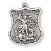 Sterling Silver St Michael Badge Medal and 24-inch Chain
