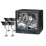 Wisecomm 14" Quad Observation System w/Two Indoor Cameras & 2 Indoor/Outdoor Cameras (Black & White)