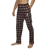 Mens NCAA Cincinnati Bearcats Plaid Cotton Thermal Sleepwear / Pajama Pants - Black & Red (Size: S)