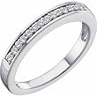14K White Gold Ladies Diamond Wedding Band