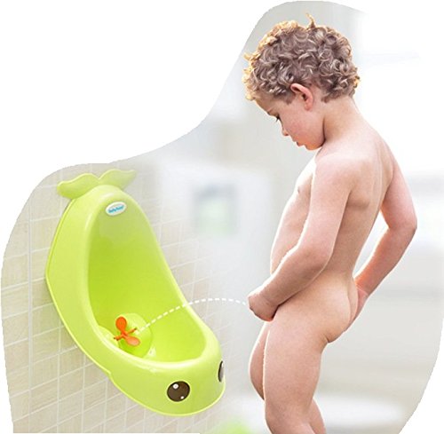 Joy Baby Potty Training Urinal for Boys with fun aiming target (Green Whale)