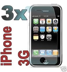 iPhone 3G Screen Protector with Lint Cleaning Cloth (3 Pack)