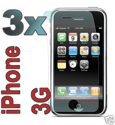 iPhone 3G Screen Protector with Lint Cleaning Cloth (3 Pack)