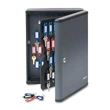 MMF Industries Steelmaster Security Key Cabinet, 12.2 x 15.1 x 6 Inches, Charcoal Grey, 90-Key Capacity (2017290G2)