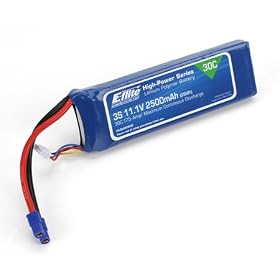 2500mAh 3S 11.1V 30C LiPo, 12AWG EC3 from Toy RC Airplanes